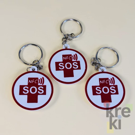 SOS Vészhelyzet NFC Kulcstartó