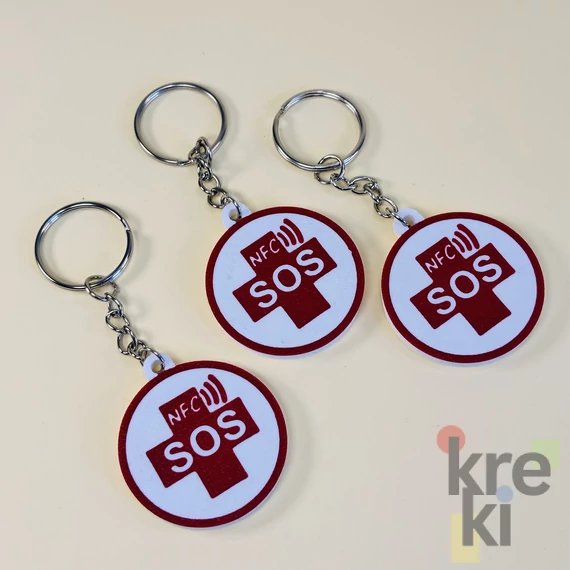 SOS Vészhelyzet NFC Kulcstartó